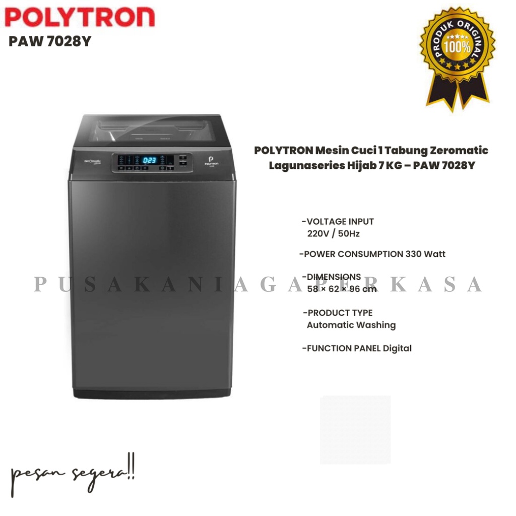 Jual MESIN CUCI 1 TABUNG (7kg) POLYTRON PAW 7028Y | Shopee Indonesia