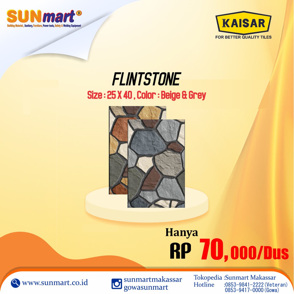 Jual KERAMIK KASAR KAISAR FLINTSTONE 25X40 KW1 | Shopee Indonesia
