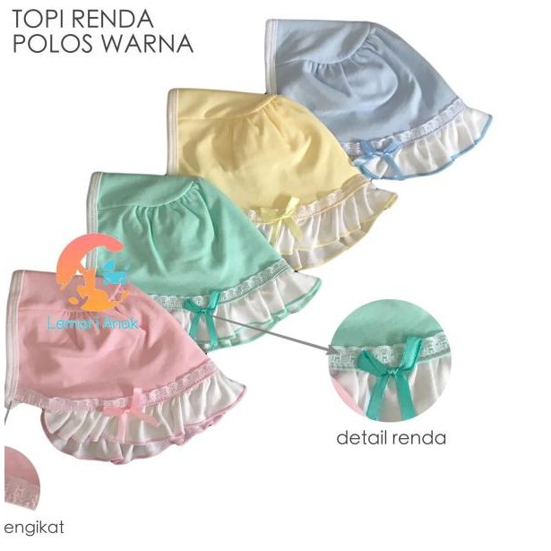Jual ☄ MIYO Topi Renda Warna (Missy) 0-3 bulan - Hijau | Shopee Indonesia