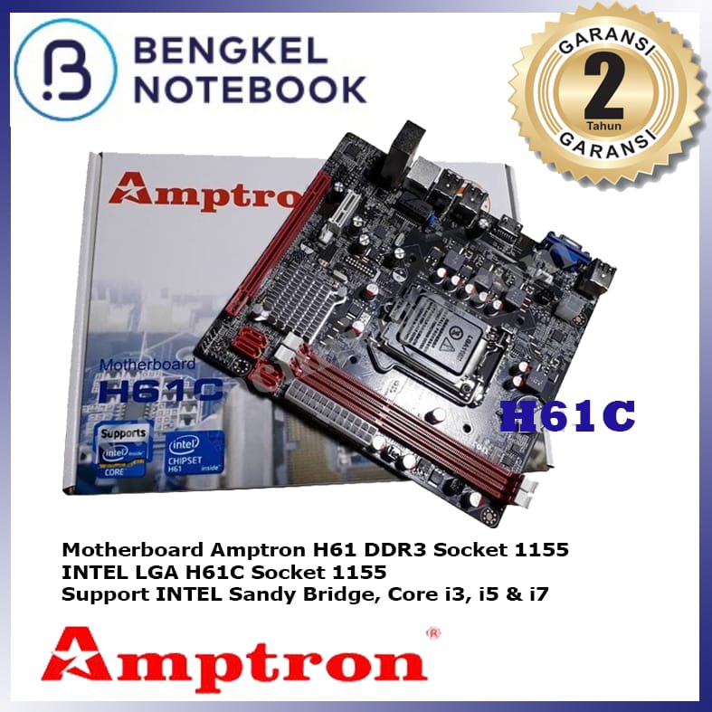 Jual Motherboard Amptron H61C DDR3 LGA1155 | Shopee Indonesia