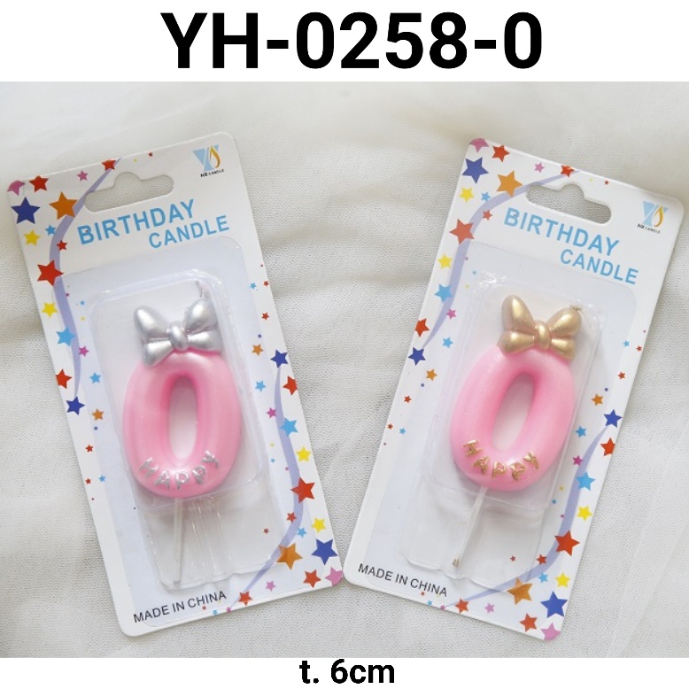Jual GR-YH-0258 Lilin angka kue ulang tahun birthday pink pita gold ...