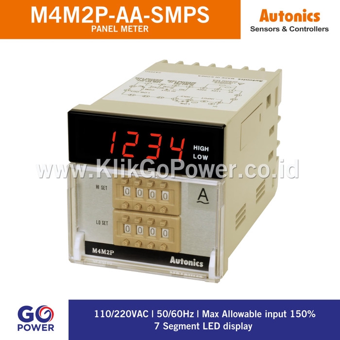 Jual Autonics PANELMETER M4M2P-AA-SMPS AC | Shopee Indonesia