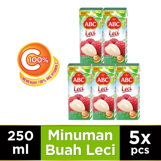 Jual ABC Lychee Juice 5 x 250 mL | Shopee Indonesia