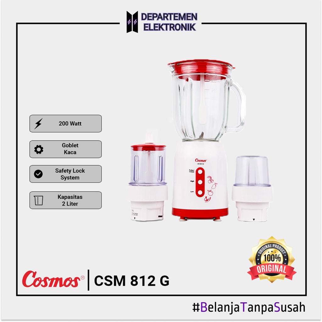 Jual Cosmos Blenz Blender 2 L CB 812 G MURAH BANGET / GARANSI RESMI ...