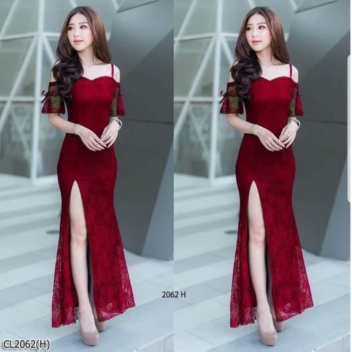 Gaun long dress pesta sale