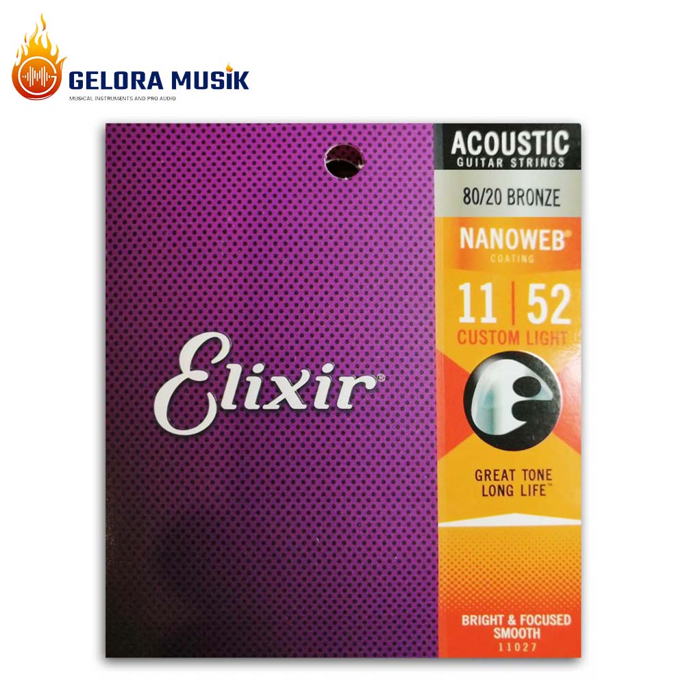 Jual Senar Gitar Akustik Elixir Custom Light (011-052) 80/20 Bronze ...
