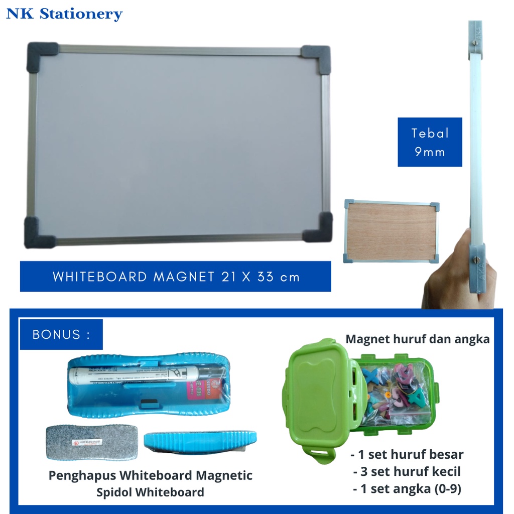 Jual Papan Tulis Whiteboard Magnet 21 X 33 Cm/ Magnet Huruf Dan Angka ...