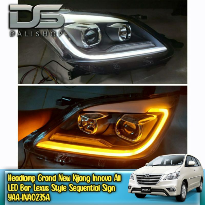 Jual Headlamp Grand New Kijang Innova All LED Bar Lexus Style ...