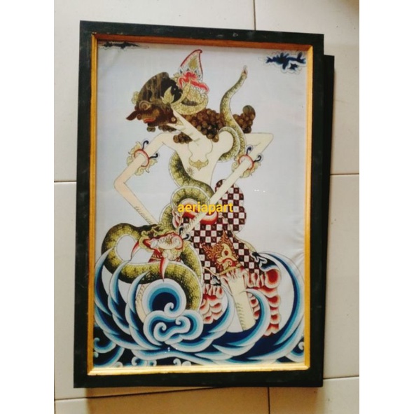 Jual lukisan cetak digital printing wayang dewa Ruci dan naga plus ...