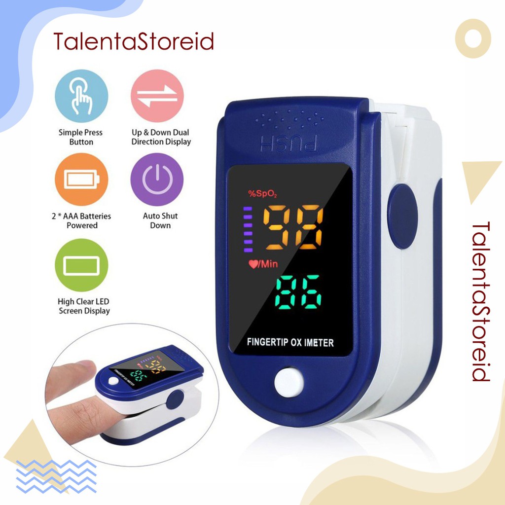 Jual Fingertip Pulse Oximeter Sp02 Saturation Monitor Alat Kesehatan ...