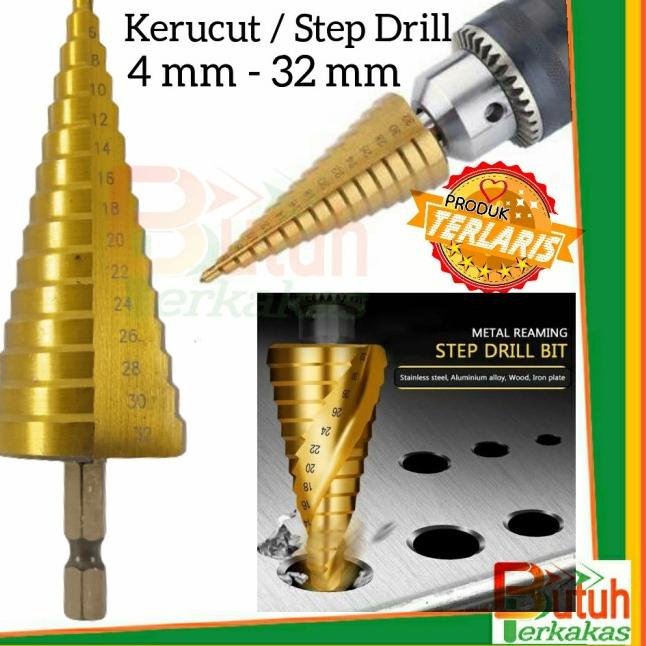 Jual Mata Bor Besi 4mm Sampai 32mm Mata Bor Piramid Kerucut Pagoda Ika Model Baru Shopee Indonesia