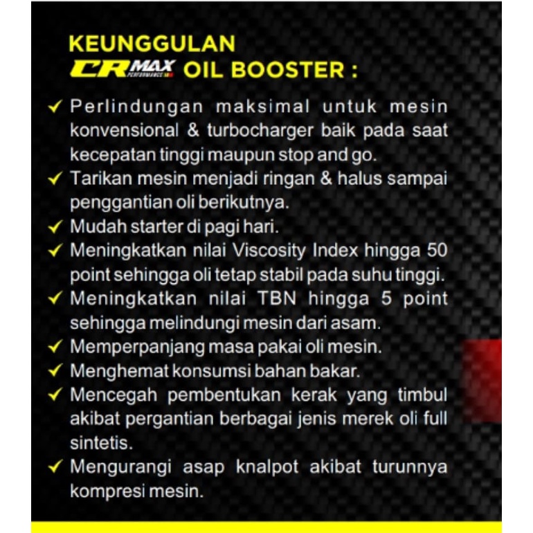 Jual CRMAX Performance Additive Oil Booster – Aditif Oli Mesin Mobil ...