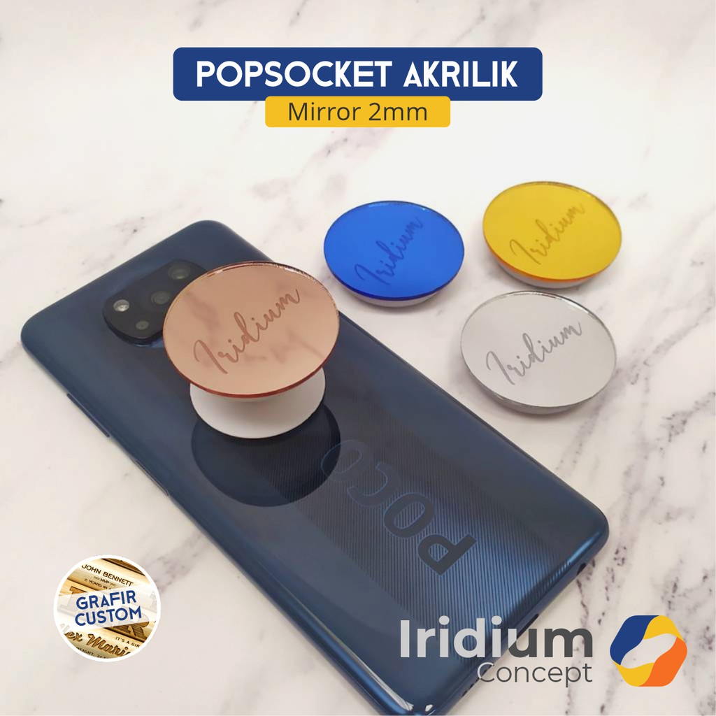 Jual Pop Socket Akrilik Mirror Grafir Custom / griptok acrylic engraved ...