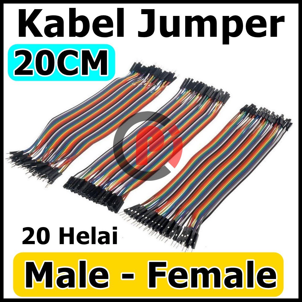 Jual Kabel Jumper Male Female isi 20 Arduino Pelangi Rainbow Cable ...