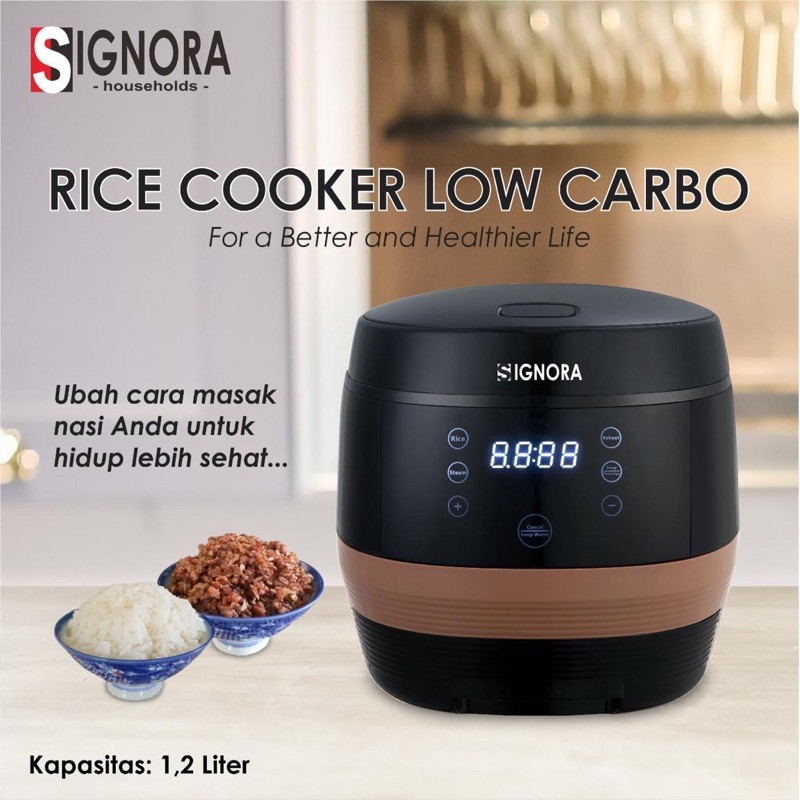Jual RICE COOKER LOW CARBO 1,2 L SIGNORA + bonus hadiah Shopee Indonesia