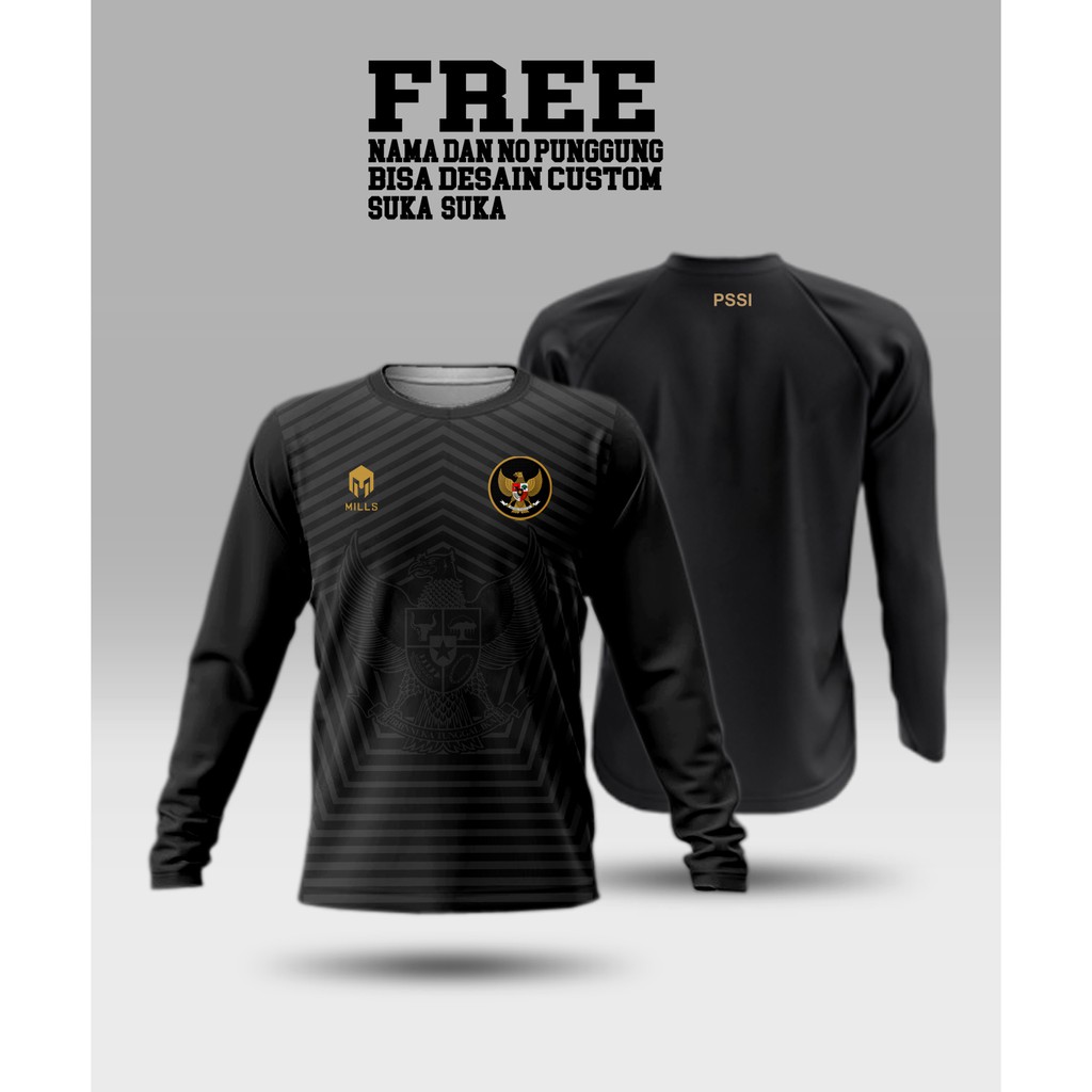 jersey dri fit Kaos lengan panjang pria Kaos pria lengan panjang jersey  bola Jersey timnas Indonesia 01