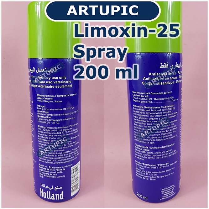 Jual Limoxin-25 Spray 200ml Obat Semprot Luka Infeksi Kulit Hewan ...