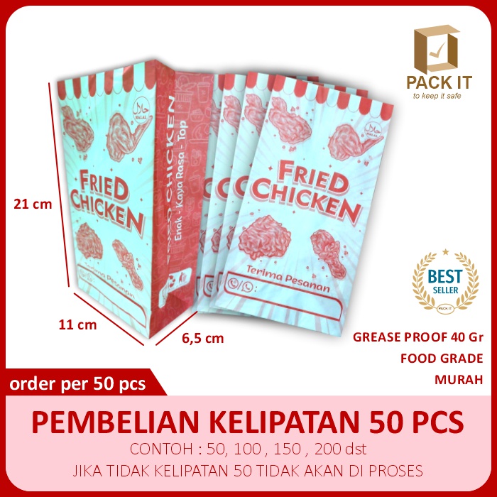 Jual Paperbag Fried Chicken Kemasan Ayam Goreng Kantong Ayam Cetak