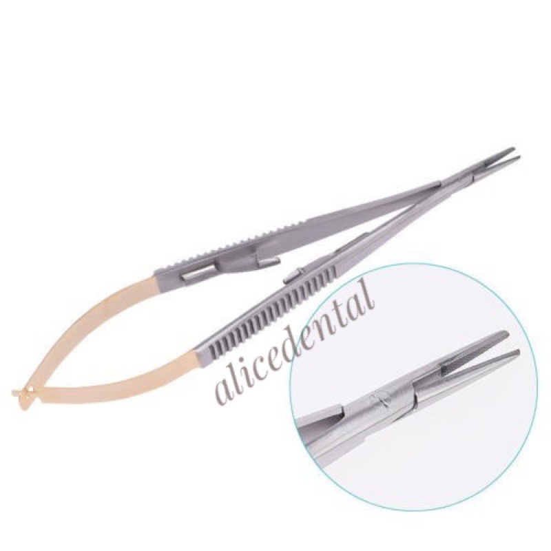 Cynamed Premium German Castroviejo Micro Needle Holder - Curved - Surgical Dental Instrument