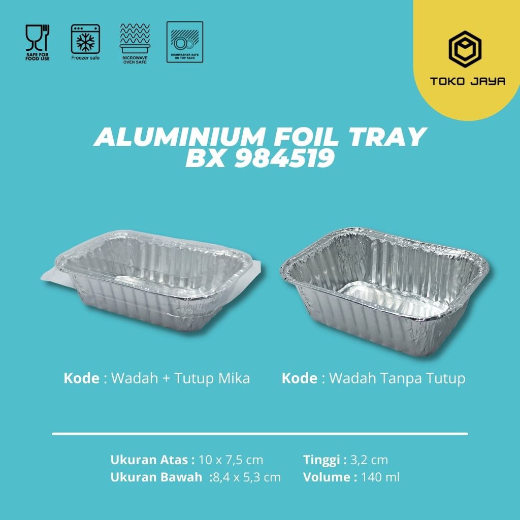 Jual ALUMINIUM FOIL CUP BX 984519 + TUTUP / ALUMINIUM FOIL TRAY / READY ...