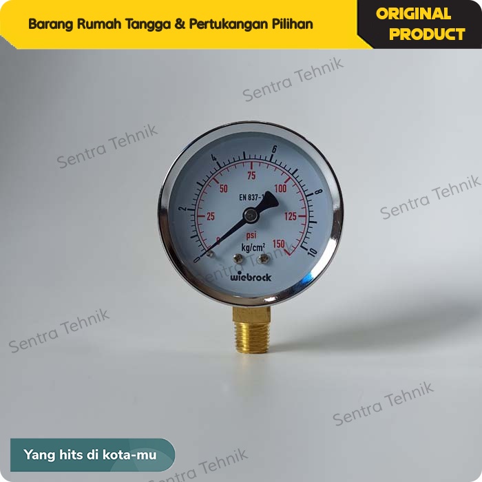 Jual Pressure Gauge Wiebrock Manometer Boiler Setrika Uap 4 6 10 BAR PSI Shopee Indonesia
