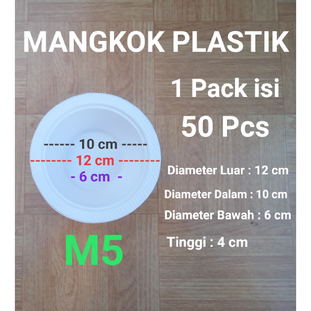 Jual Mangkok Plastik M5 Ukuran Kecil 1 Pack Isi 50 Pcs Shopee