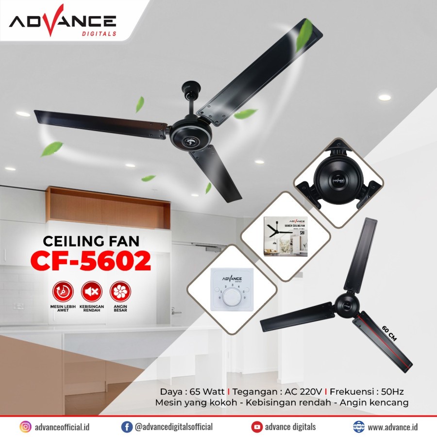 Jual KIPAS ADVANCE BALINGBALING ATAP CEILING FAN CF5602 ADVANCE