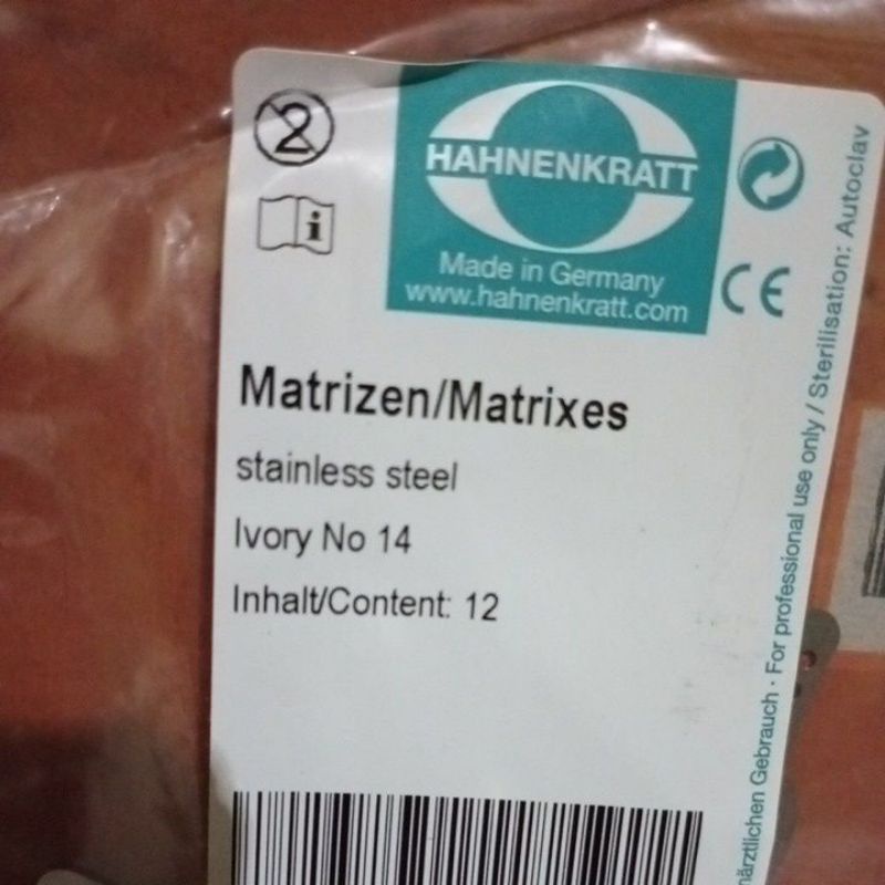Jual matrix dental ivory dan tofflemire dental matrix hahnenkratt ...