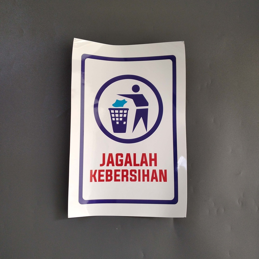 Jual Sticker Jagalah Kebersihan, Sticker Waterproof, Stiker Toilet ...