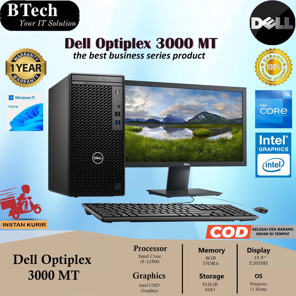 Jual Dell Optiplex 3000 MT Core i5-12500 8GB 512GB SSD W11H 1YR ...