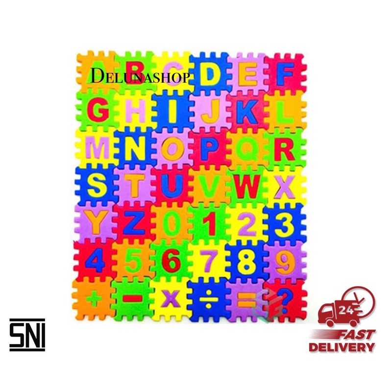 Jual Delunashop/Better 42Pcs Puzzle Balok/Busa Sambung Gambar Angka ...