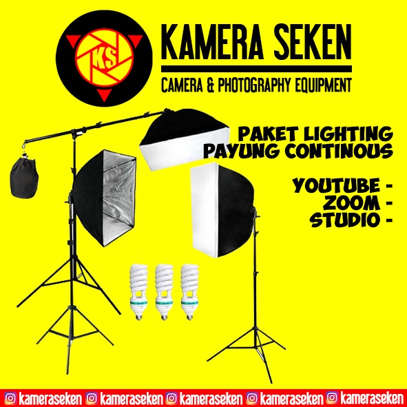 Jual Paket Lighting Softbox Photography Foto Studio Lightning Kit Youtube Vlog Shopee Indonesia