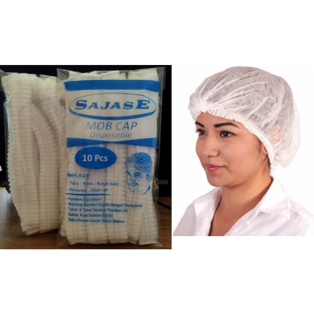 Jual Hairnet Nurse cap Tutup kepala Mob Cap Hair cover Hair Cap Warna ...
