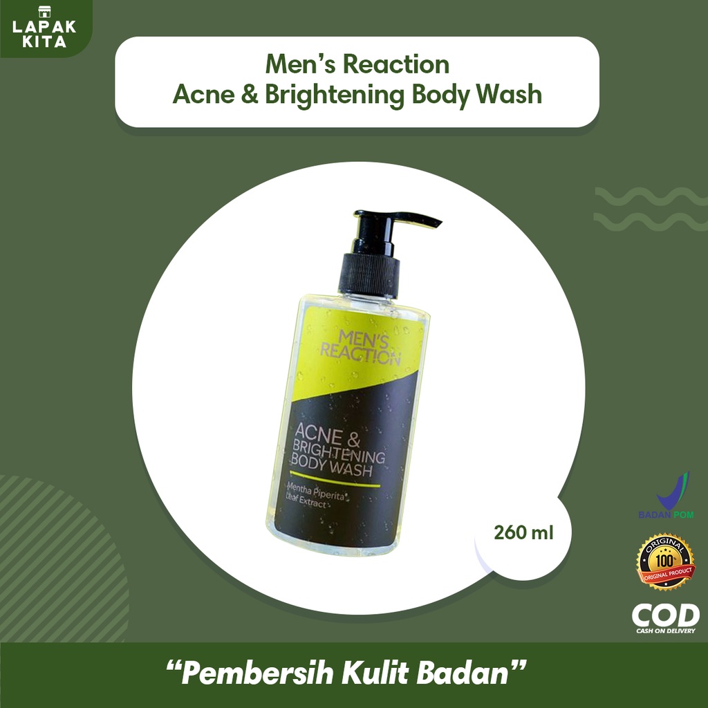 Jual MENS REACTION Acne & Brightening Body Wash Mencegah Jerawat dan