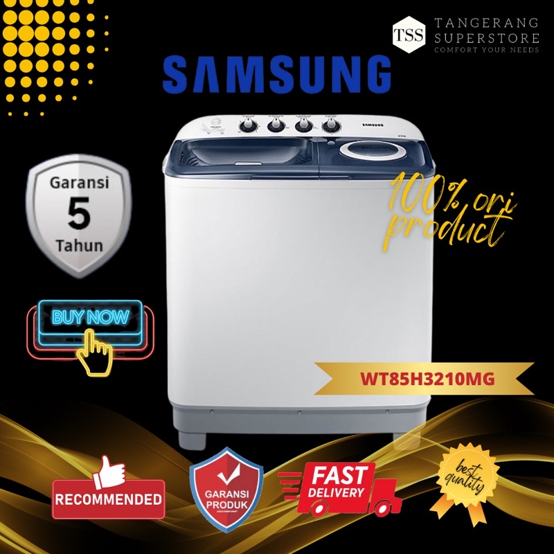 Jual MESIN CUCI SAMSUNG 2 TABUNG 8,5KG TWIN TUB WT 85H 3210 MG WT ...