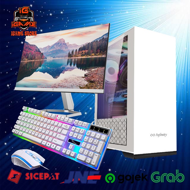 Jual FULL SET PC GAMING INTEL CORE i3 10105F/Monitor 24"/GTX 1650
