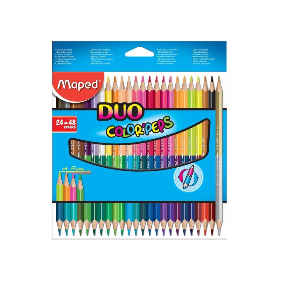 Maped Color'Peps Buntstifte - 24 Stifte Mit 48 Farben Inkl. Gold & Silber