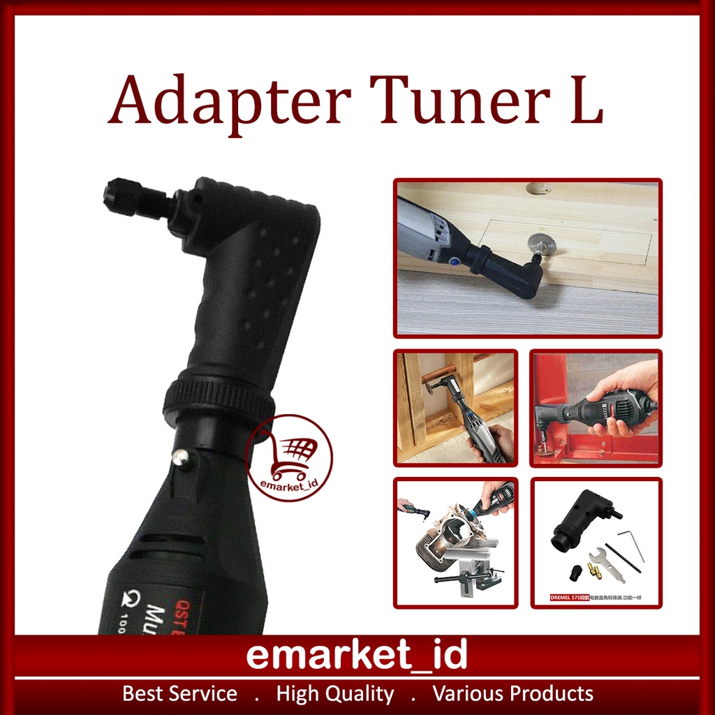 Jual Adapter Tuner L Bengkok 90 derajat Mini Grinder / Gerinda Elektrik ...