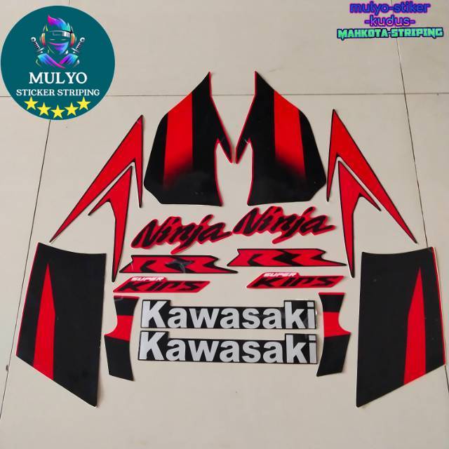 Jual STRIPING STICKER LIS LES POLET kawasaki ninja rr list body standar ...
