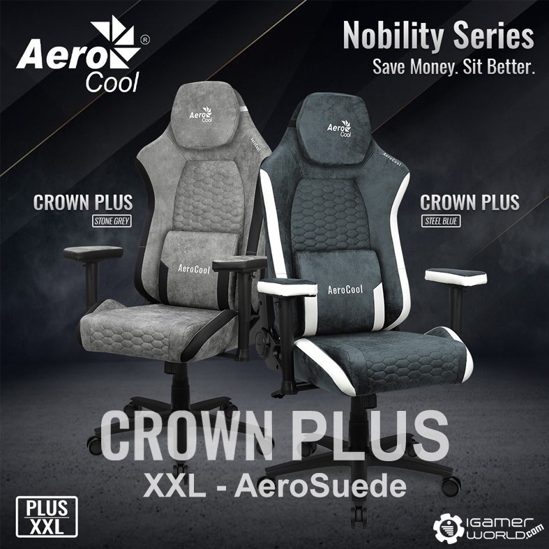 Jual Aerocool CROWN PLUS AeroSuede XXL Gaming Chair Premium - Kursi ...