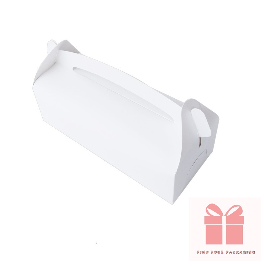 Jual Pcs Gable Box White Ivory Kardus Handle Putih Packaging Rollcake Bolu Gulung Dus Parcel