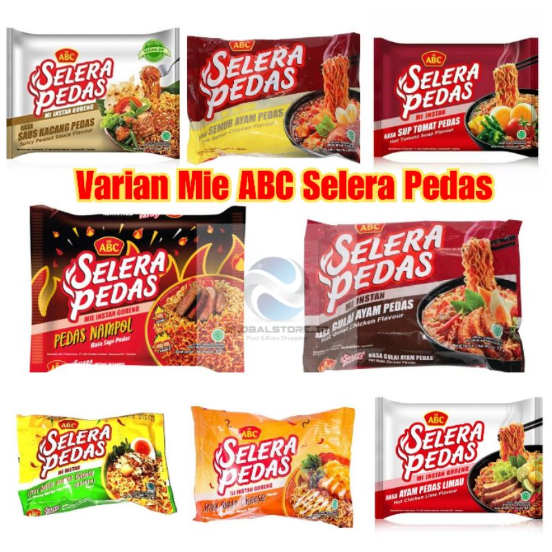 Jual Mie Abc Varian Rasa Selera Pedas Rasa Gulai Ayam Pedas Abc Tomat