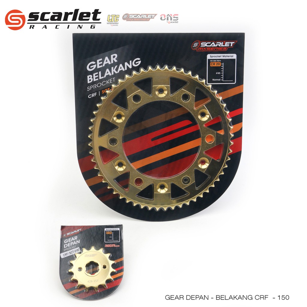 Jual Scarlet Racing - Gear Set CR 20 GOLD CRF Depan 14 T 15 T 16 T ...