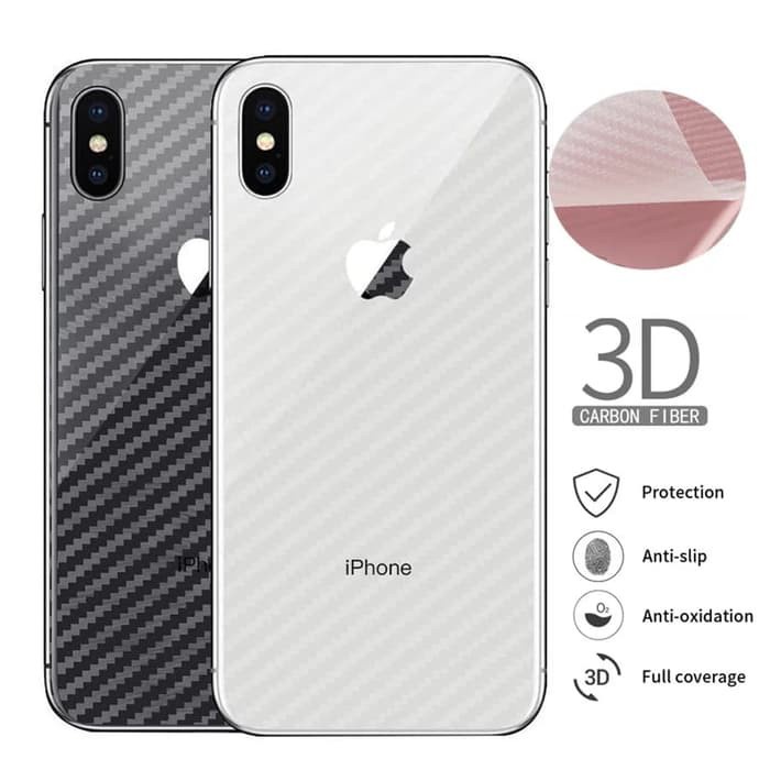 SKIN CARBON FOR IPHONE X XS IPHONE XR IPHONE XS MAX ANTI GORES BELAKANG - Main Image