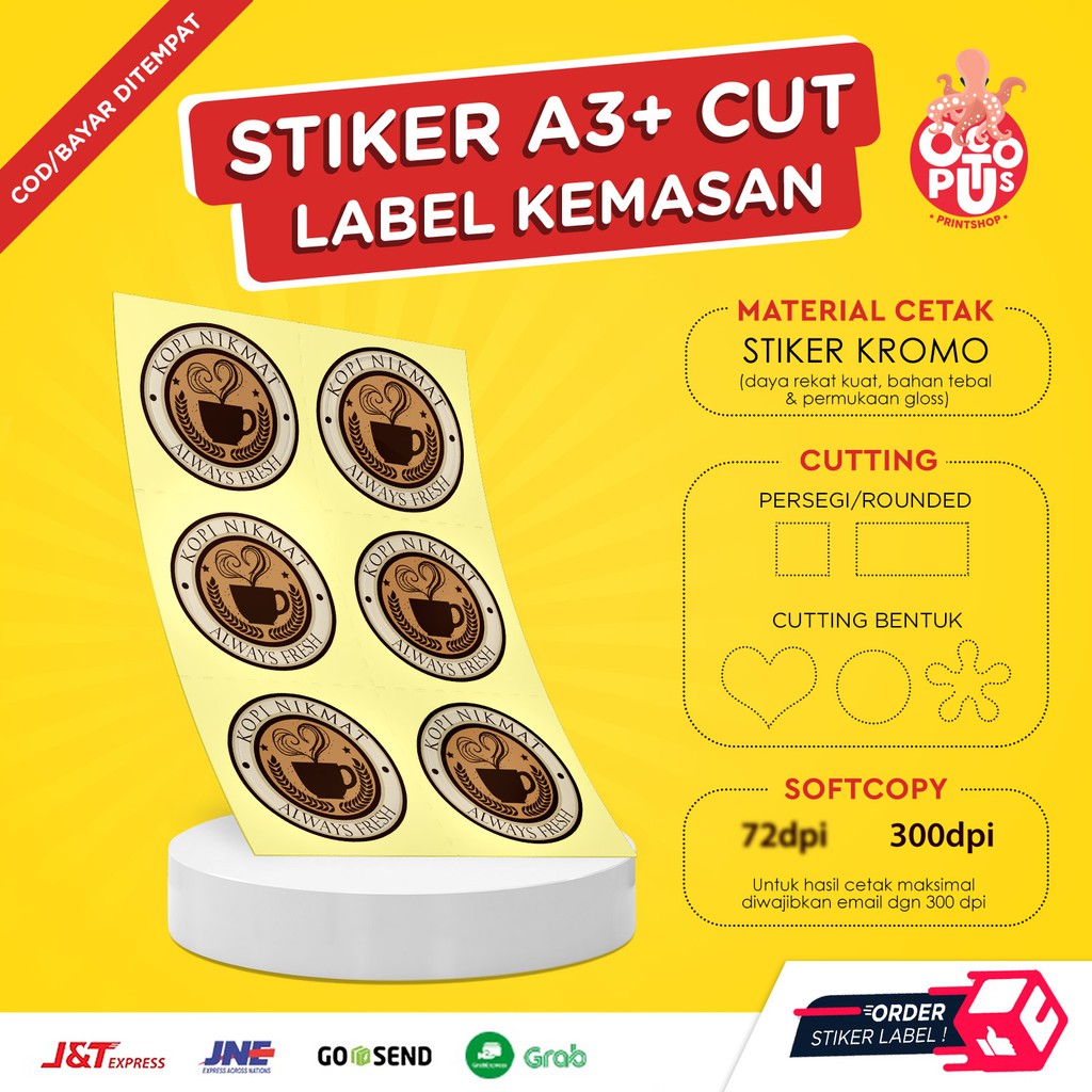 Jual Cetak Stiker Label Makanan Kromo A3 Cut Cetak Label Kemasan Makanan Shopee Indonesia 2525