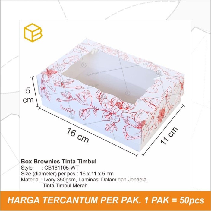 Jual Box Brownies Packagingdus Kue Kotak Kardus Roti Cake Cb161105 Wt 047 Shopee Indonesia 7220