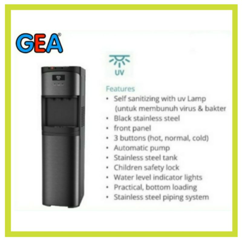 Jual Gea Water Dispenser Star UV Bottom Loading Dispenser Air Galon