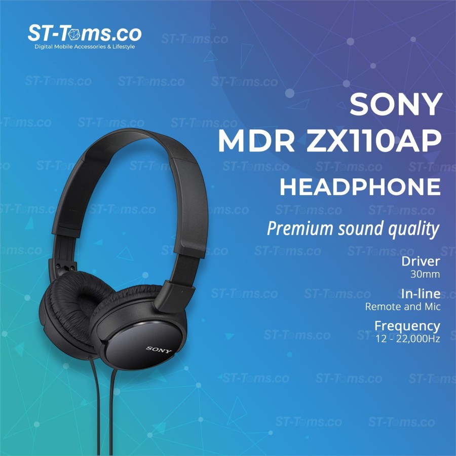 Jual Sony Headphones Mdr Zx110ap Zx 110ap Black Shopee Indonesia 0113