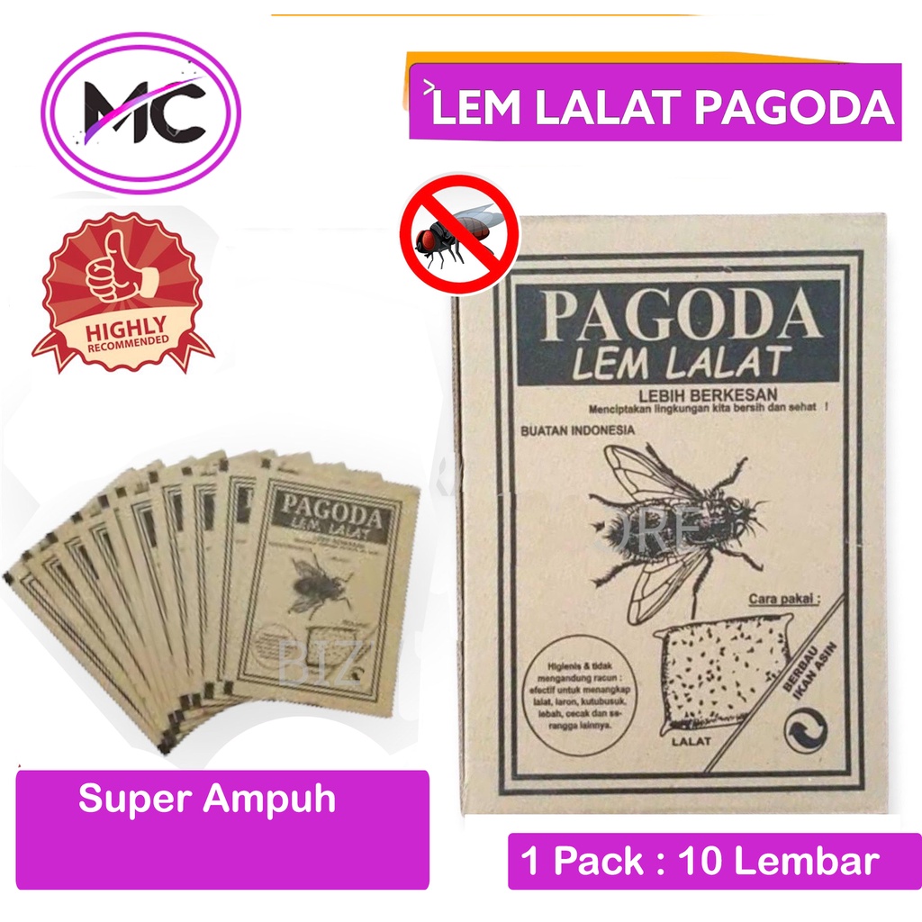 Jual Lem Lalat Kertas Super Lengket Ampuh Praktis 10 Lembar Pembasmi