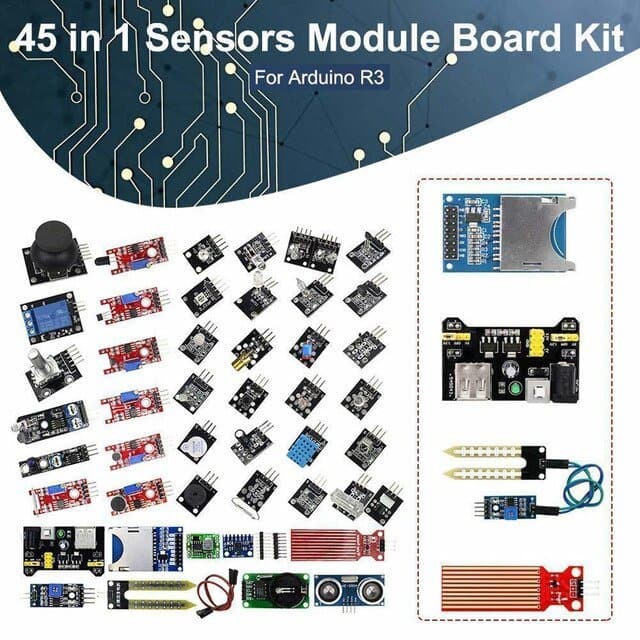 Jual 45 in 1 High Quality Sensor Kit for Arduino dengan Plastik Box ...